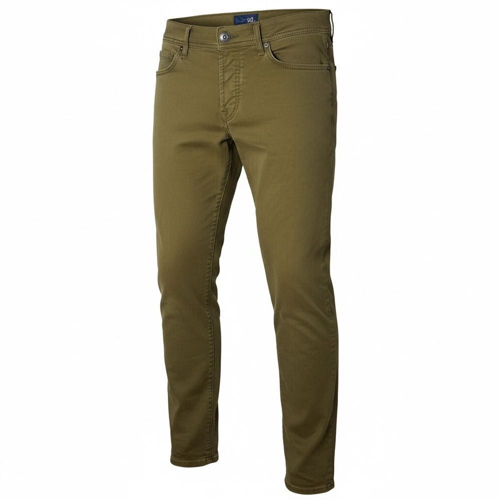 Roy Roger’s Olive Slim 5-Pocket Jeans with Bandana Lining 32